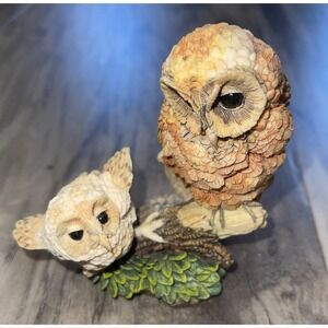Vintage Hamilton Russell Willis Owl Nesting Instincts Learning To Fly Figurine